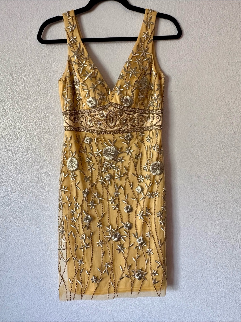 vintage Sue Wong "Nocturne" hand-beaded silk midi dress Sz 4 - Picture 2 of 16